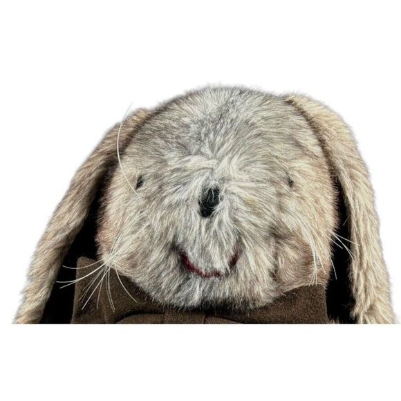 Vintage Ms. Noah Bunny Rabbit Hare Plush Brown Gray Rare Floppy Ears Nostalgia - Picture 3 of 9